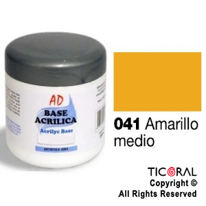 BASE ACRILICA AD 041 AMARILLO MEDIO 200ML X 3 UNIDADES